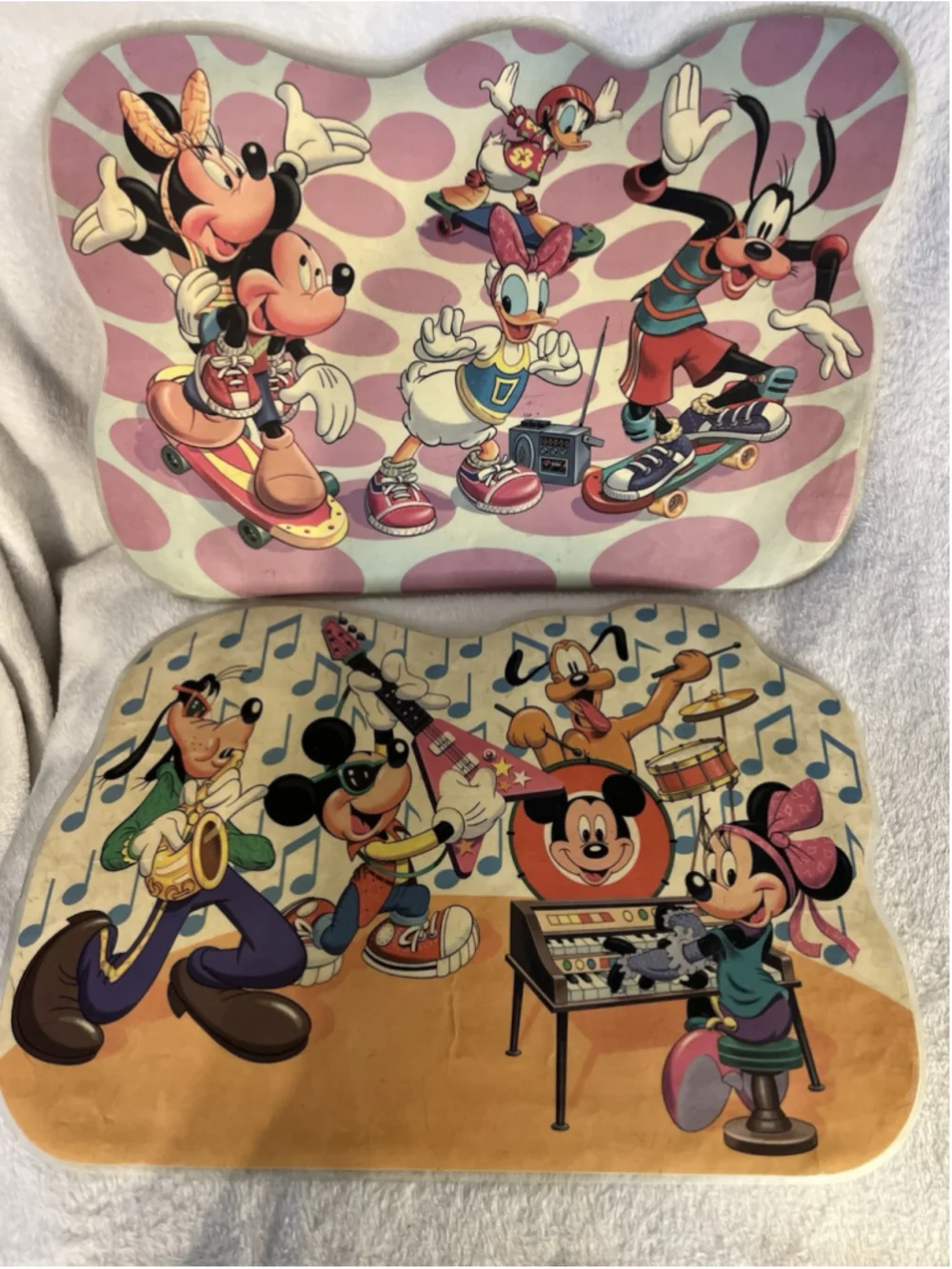 Vintage Disney Mickey Mouse Donald Duck Activity Placemats 1980S SET OF 2 SEE